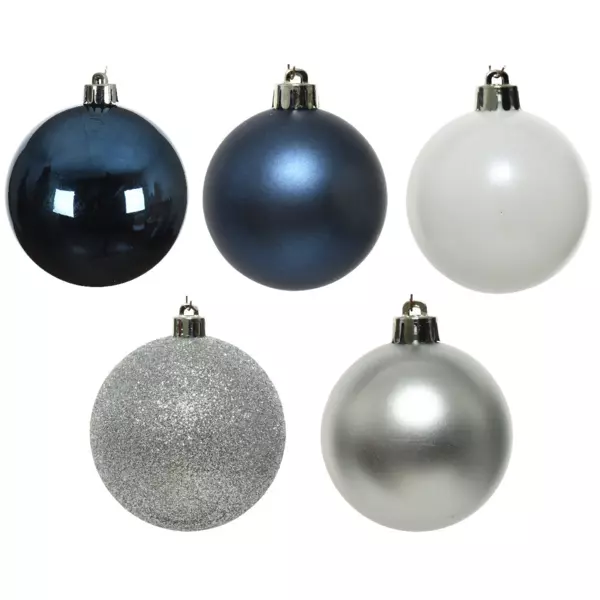 Lot de 30 boules de No�l (D60 mm) Alpine multi Bleu nuit