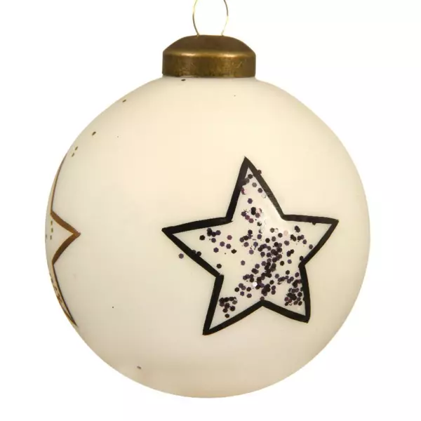 Set di 3 palline di Natale di vetro (D80 mm) Myli Bianco panna