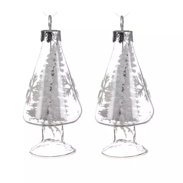 Set di 2 alberelli di Natale da appendere (8 cm) Gen�ve Trasparente