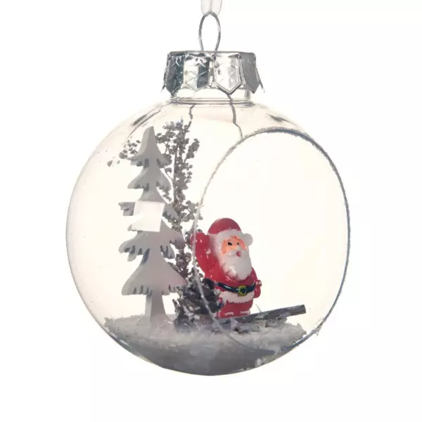 Lote de 12 bolas de Navidad (D80 mm) Santo Transparente
