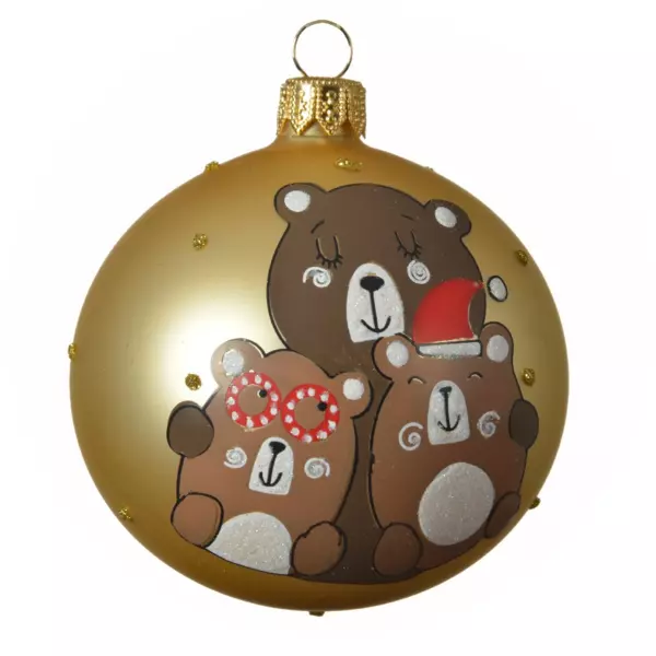 Set van 6 glazen kerstballen (D80 mm) Family Goud 