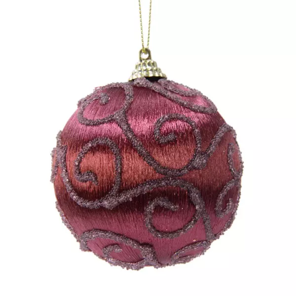 Confezione di 12 palline di Natale (�80 mm) Cyria Mogano
