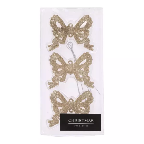 Confezione di 3 Farfalle Champagne