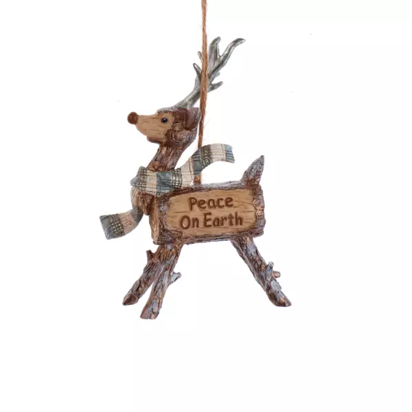 Renna di Natale da appendere (13 cm) Peace Marrone