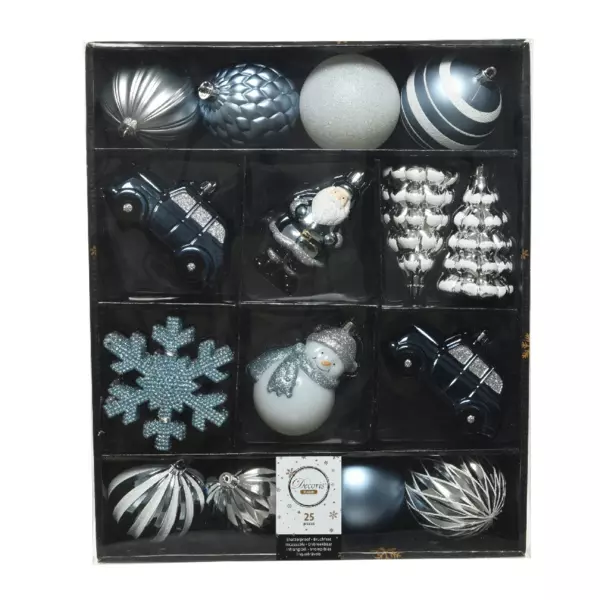 Kit de decoraci�n para �rbol de Navidad Tradici�n Azul claro/Blanco Medianoche
