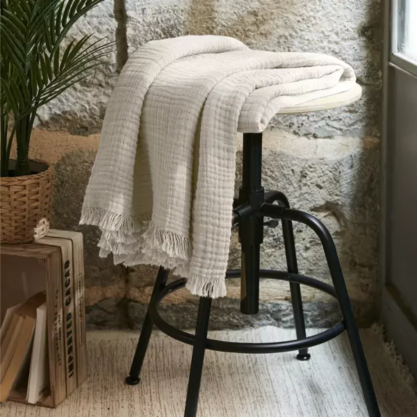 Musselin-Plaid (130 x 160 cm) Gaïa Beige