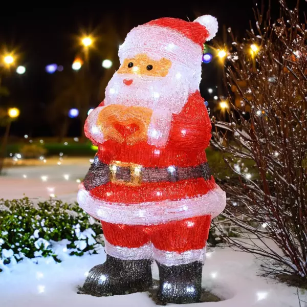 Père Noël lumineux 60 LED (H41 cm) Billy Blanc froid