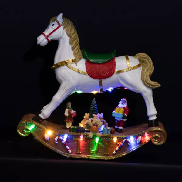 Cheval � bascule lumineux � piles 14 LED (H27 cm) Magie Multicolore