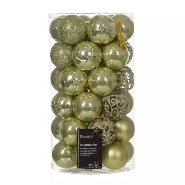 Lot de 37 boules de No�l (D60 mm) Alpine Mix Pistache