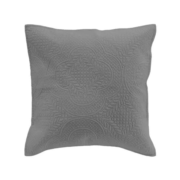 Housse de coussin carr�e microfibre (40 x 40 cm) Romane Gris anthracite