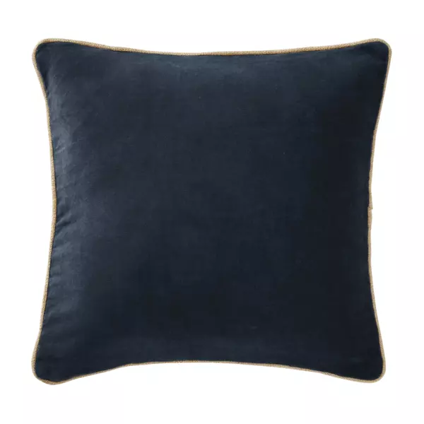 Coussin carr� velours de coton (45 x 45 cm) Victor Bleu nuit
