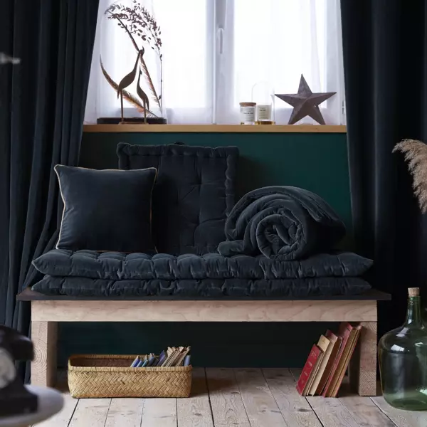 Matelas de sol velours de coton (60 x 120 cm) Victor Bleu nuit