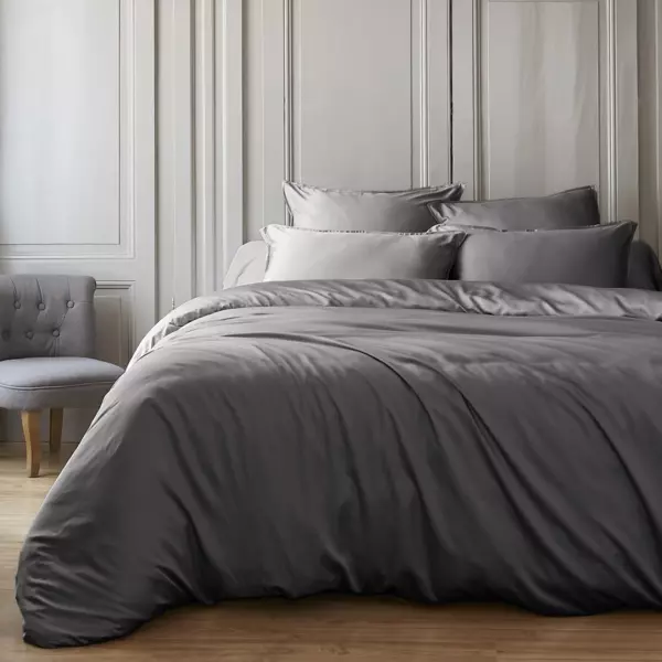 Bettbezug Bambus-Satin (240 x 220 cm) Sienna Granitgrau