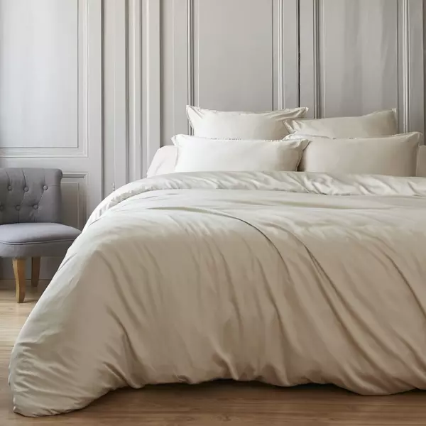 Bambus satin dynebetr�k (260 x 240 cm) Sienna Beige