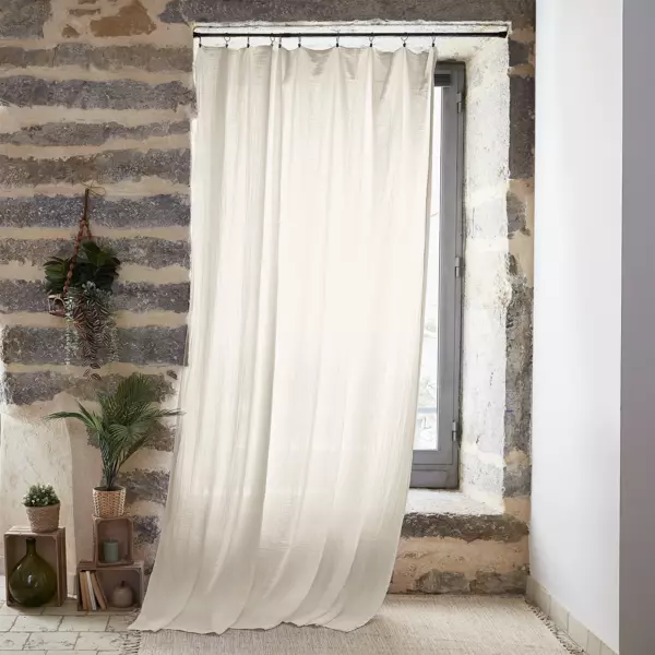 Tenda garza di cotone regolabile (180 x max 300 cm) Ga�a Beige pampa
