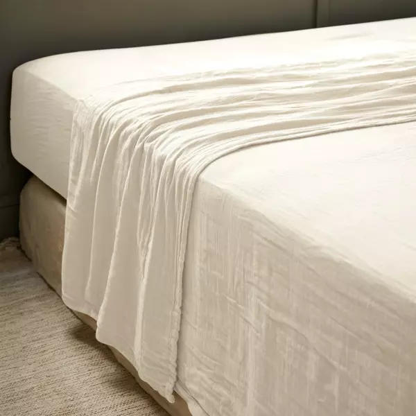 Lenzuolo sopra garza di cotone (270 x 300 cm) Ga�a Beige pampa