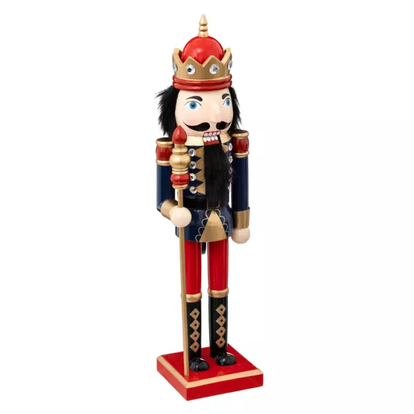 Soldat en bois Casse-noisette (H38 cm) James Bleu nuit