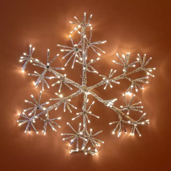 Fiocco di neve luminosio 192 LED (H48 cm) Flash Bianco caldo
