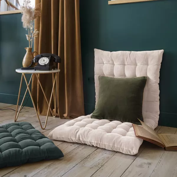 Bodenmatratze aus Baumwollsamt (60 x 120 cm) Victor Beige
