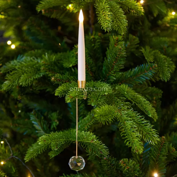 Lot de 10 bougies � piles (H15 cm) Crystal Blanc chaud