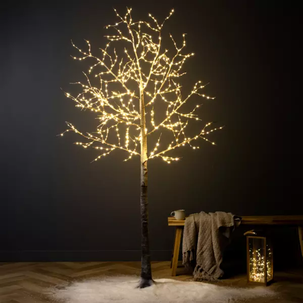 Arbre lumineux 750 LED (H220 cm) Bouleau Blanc chaud