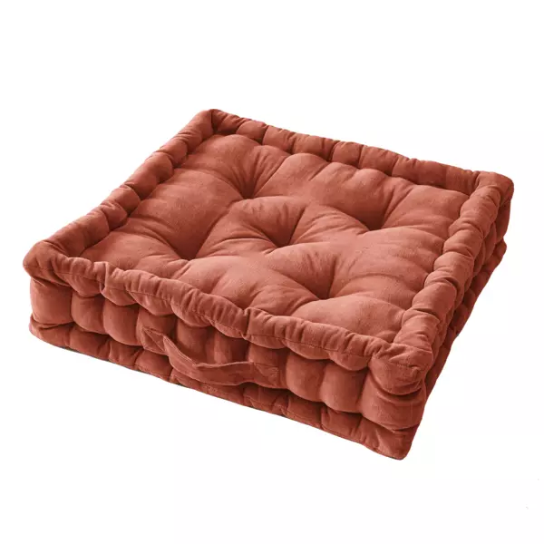 Vloerkussen katoenfluweel (50 cm) Victor Terracotta