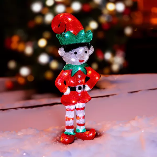 Lutin farceur lumineux 60 LED (H50 cm) Tommy blanc froid