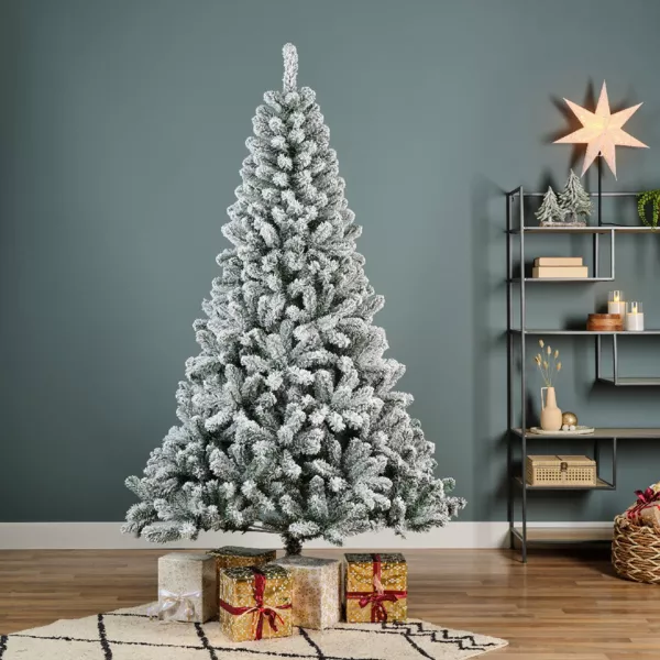 Abeto artificial de Navidad King Altura 240 cm Verde nevado