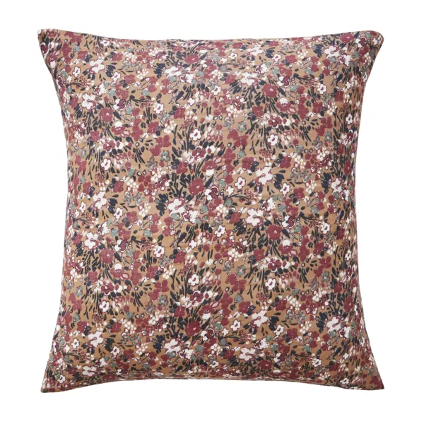 Taie d'oreiller carr�e gaze de coton (60 x 60 cm) Constance Camel