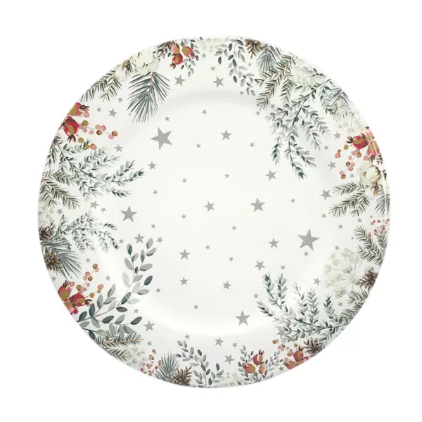 Set di 12 sottopiatti Rami ghiacciati Bianco