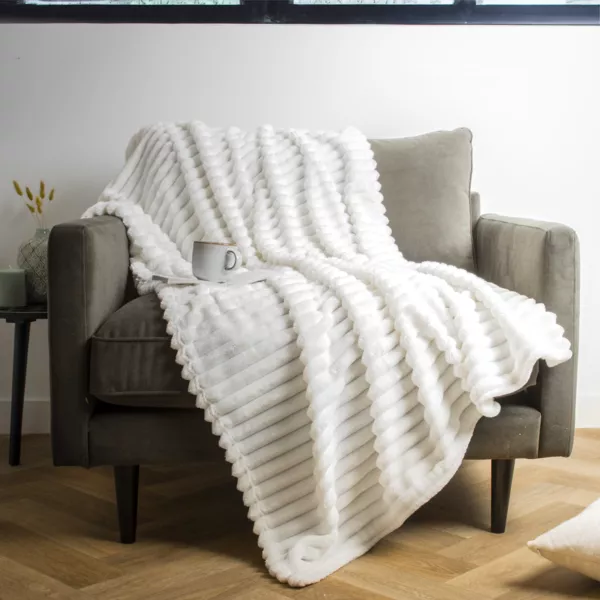 Plaid doux (125 x 150 cm) Dune Ivoire