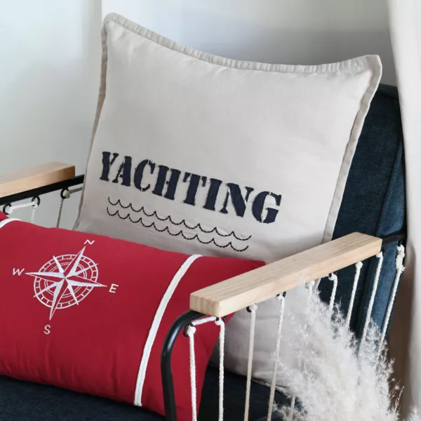 Coussin carr� coton (50 x 50 cm) Fregate Beige