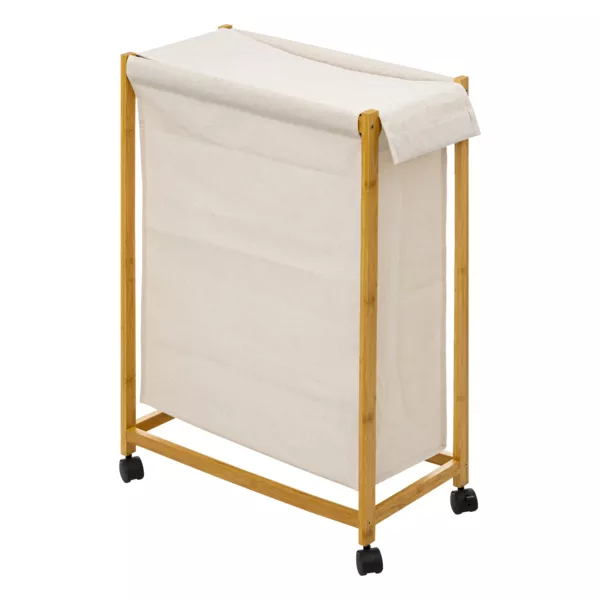 Cesta de ropa con ruedas (55 x 28 x 80 cm) Livo Beige 
