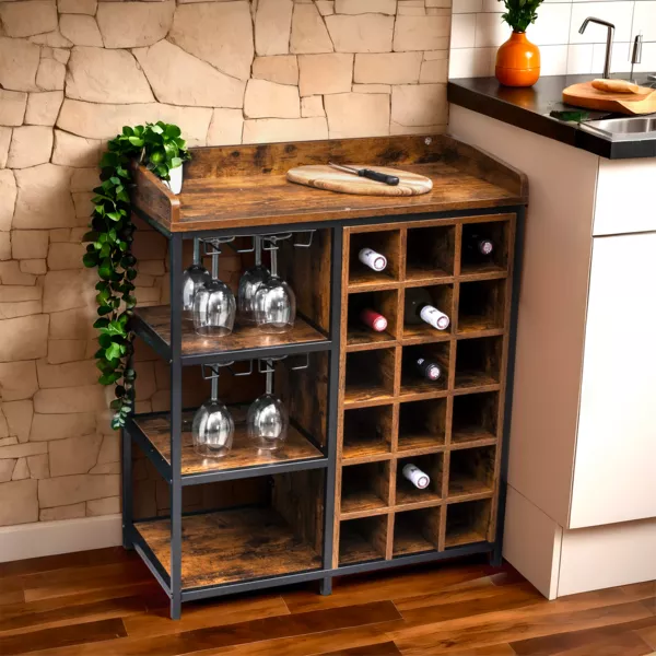 Weinregal Industrial f�r 18 Flaschen und Glashalter (H82 cm) Paul Braun