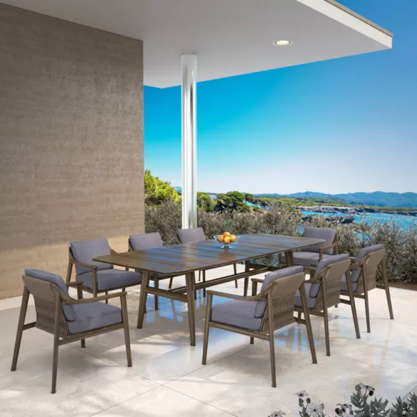 Table de jardin en bois teck 8 places (260 x 100 cm) Cap Ferrat Marron fonc�