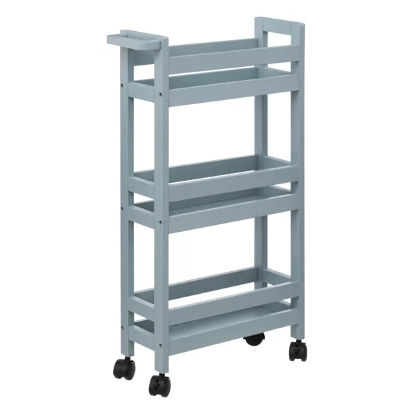 Carrello con 3 livelli a rotelle (40 x 15 x 75 cm) Colorama Blu artico
