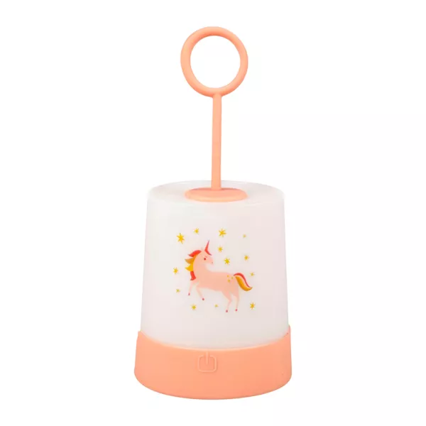 B�rnenes b�rbare natlampe med batterier (18,8 cm) Enhj�rning Pink