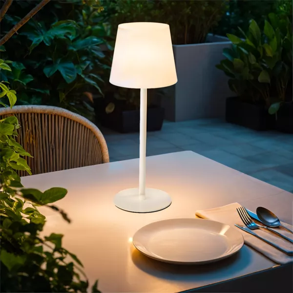Lampe de table sans fil rechargeable USB LED (H40 cm) Manhattan Blanc