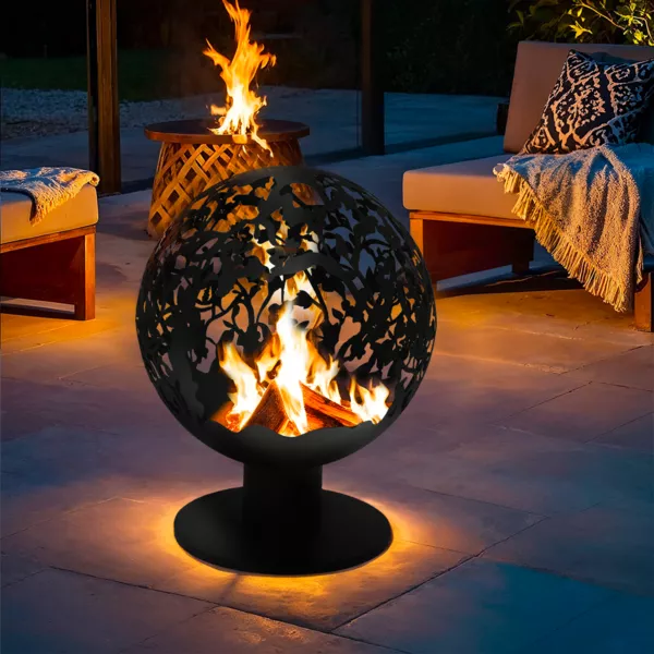 Feuerschale (D50 x H63 cm) Ajour�e Schwarz