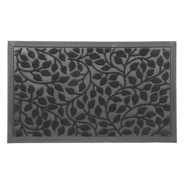 Rutschfeste Fu�matte (45 x 75 cm) Feuillage Schwarz