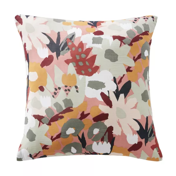 Taie d'oreiller carr�e gaze de coton (60 x 60 cm) Azel Multicolore