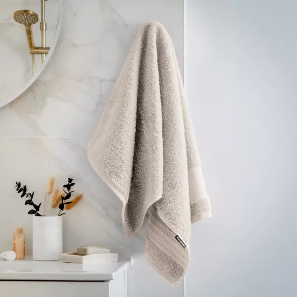 Serviette de bain coton bio (50 x 90 cm) Méline Beige pampa