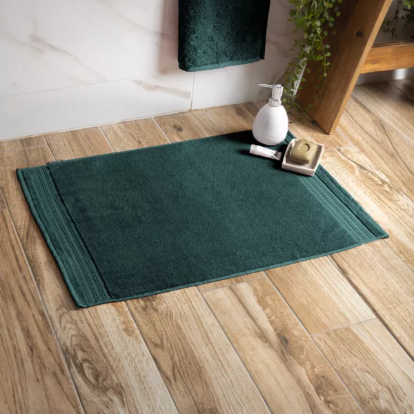 Tapis de bain coton bio (50 x 70 cm) Méline Vert émeraude