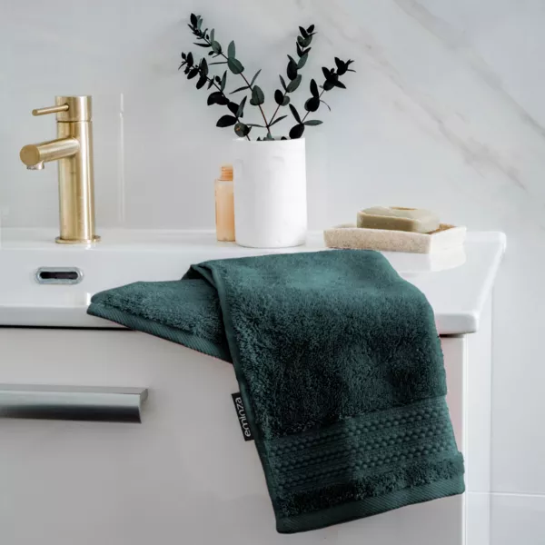 Serviette de bain coton bio (30 x 50 cm) M�line Vert �meraude