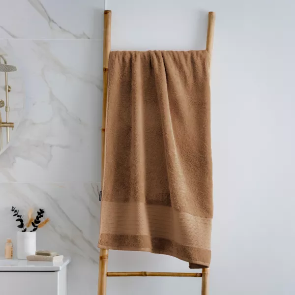 Serviette de bain coton bio (70 x 130 cm) M�line Camel