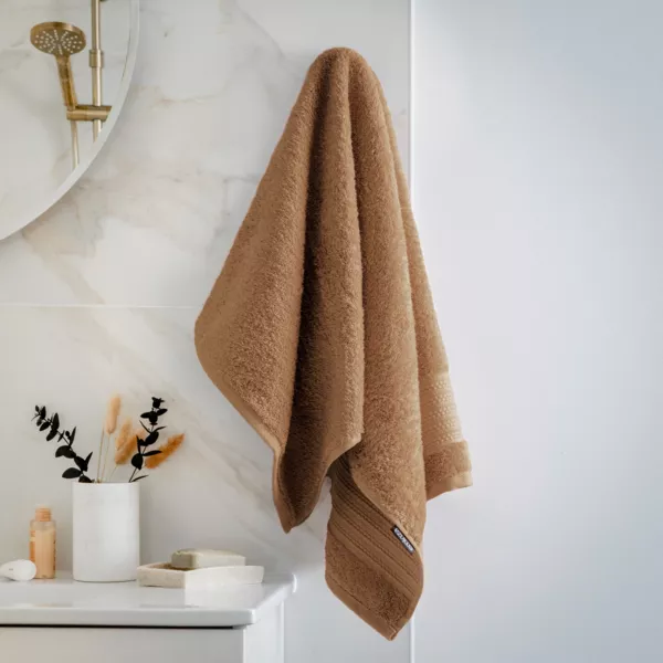Serviette de bain coton bio (50 x 90 cm) Méline Camel