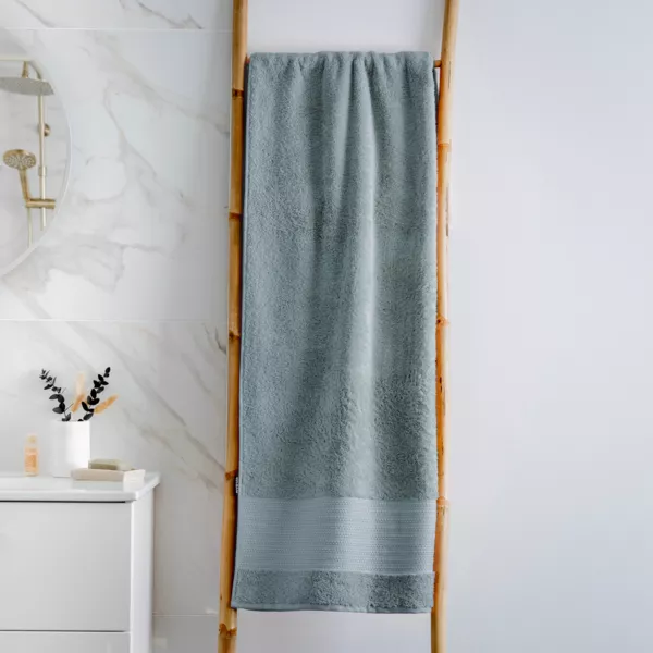 Serviette de bain coton bio (90 x 150 cm) M�line Bleu glacier