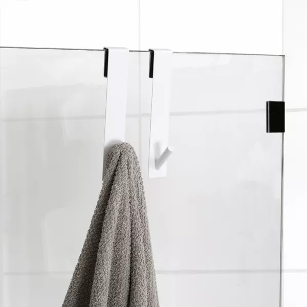 Set di 2 ganci speciale parete doccia (H18 cm) Bianco