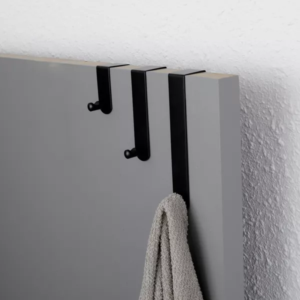 3er Set T�rhaken rostfreier Edelstahl (H7-13-19 cm) Schwarz