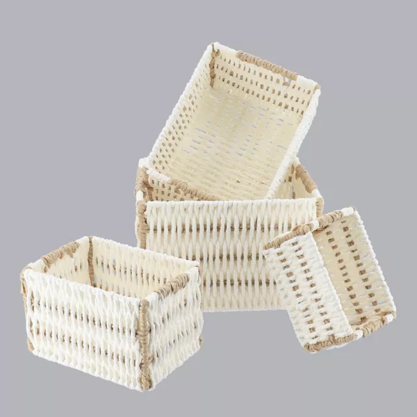 Set di 4 cestini portaoggetti Paper Bianco